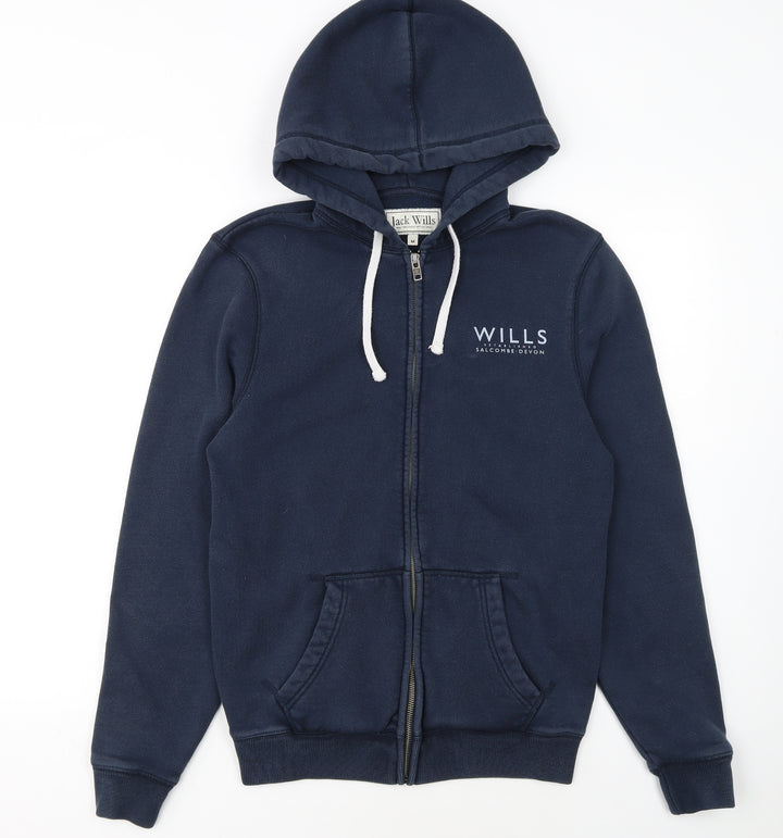 Jack Wills Men's Blue Full Zip Classic Fit Hoodie M
