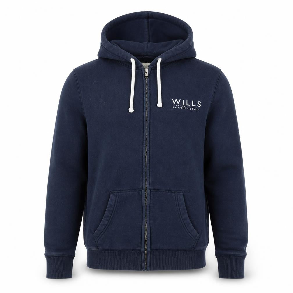 Jack Wills Men's Blue Full Zip Classic Fit Hoodie M
