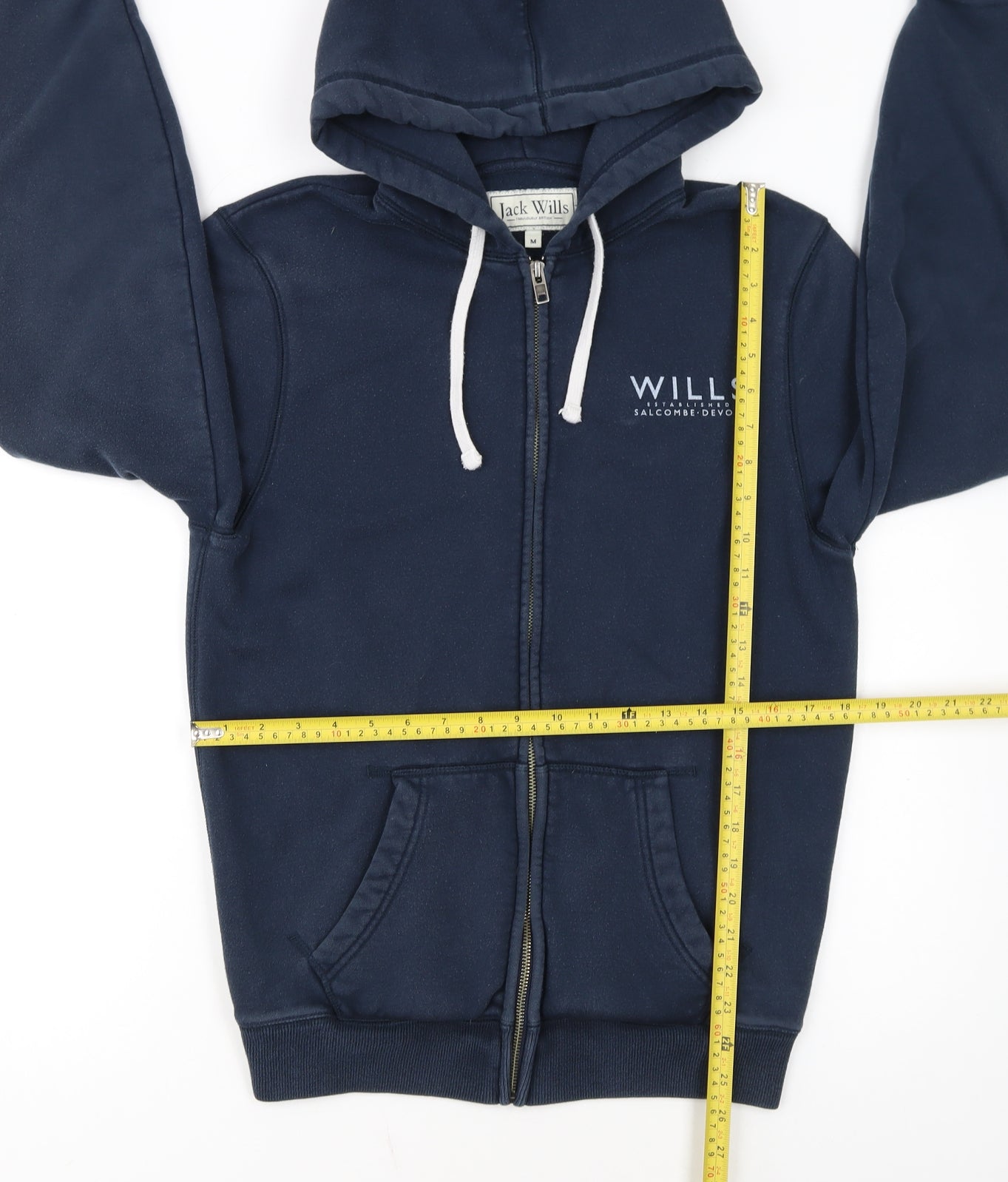 Jack Wills Men's Blue Full Zip Classic Fit Hoodie M