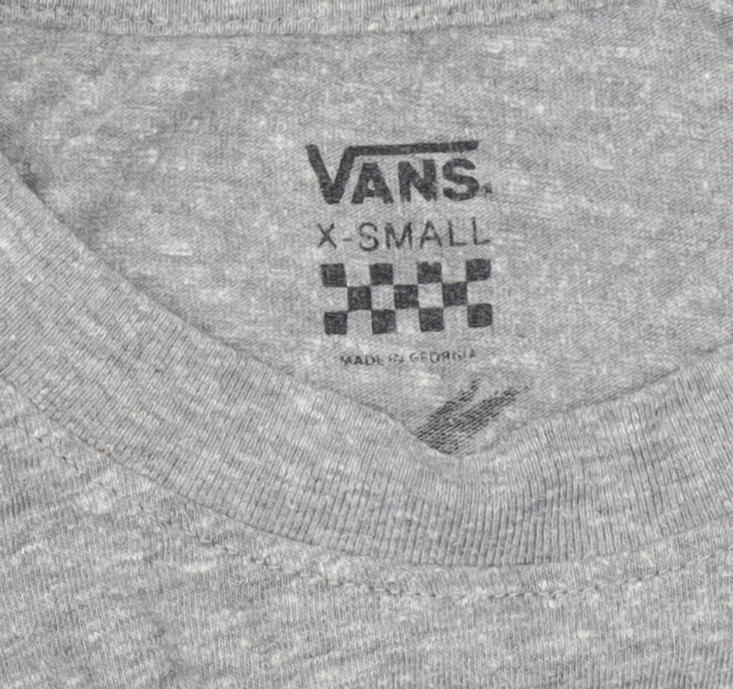 Vans Women’s Grey Cropped Long Sleeve Crew Neck T-Shirt XS