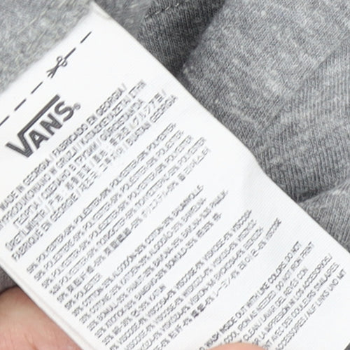 Vans Women’s Grey Cropped Long Sleeve Crew Neck T-Shirt XS