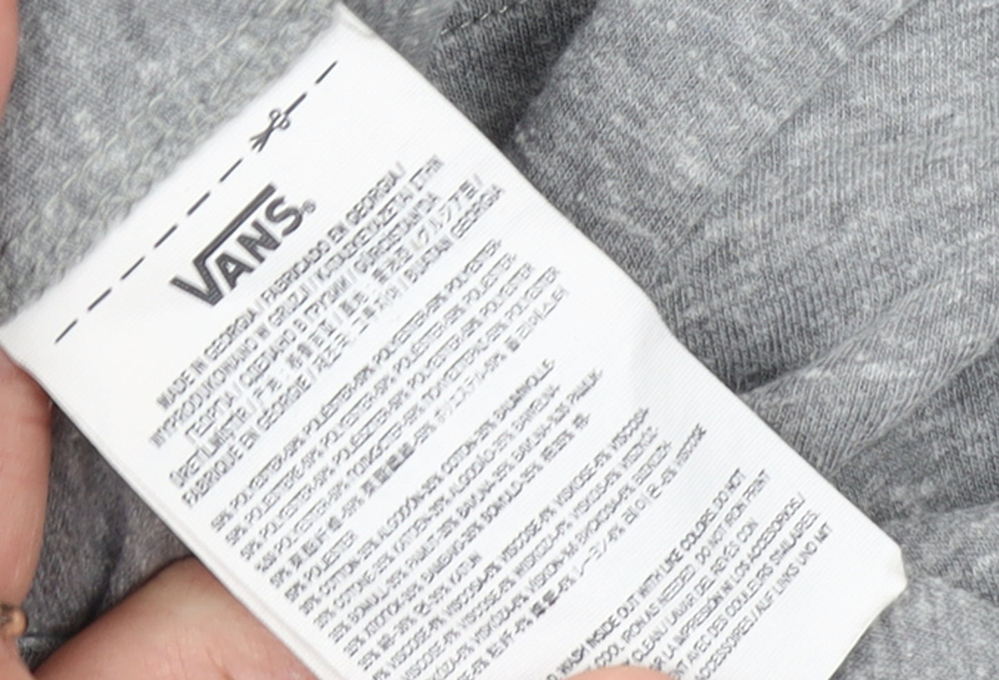 Vans Women’s Grey Cropped Long Sleeve Crew Neck T-Shirt XS