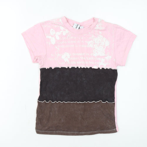 ASOS Design Women's Pink Colourblock Ringer T-Shirt Size 8