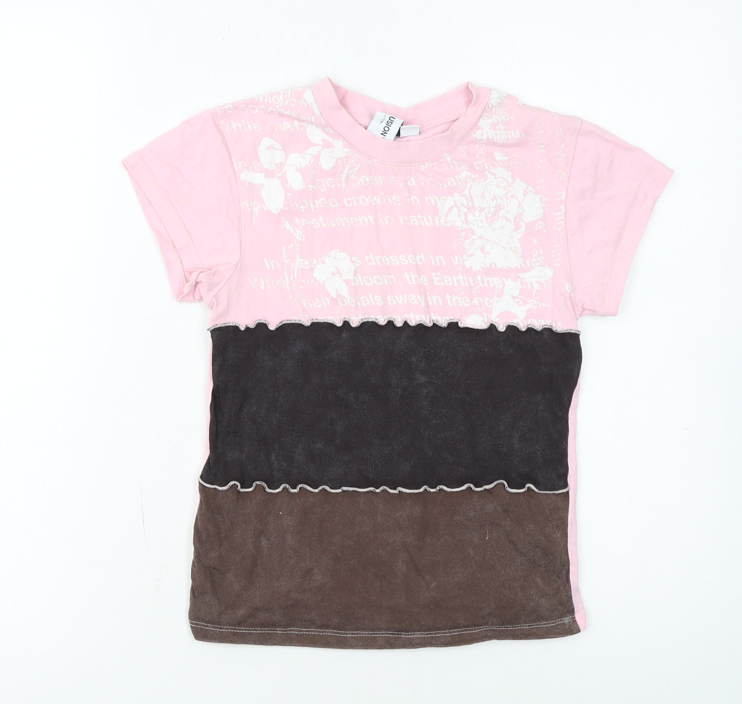 ASOS Design Women's Pink Colourblock Ringer T-Shirt Size 8