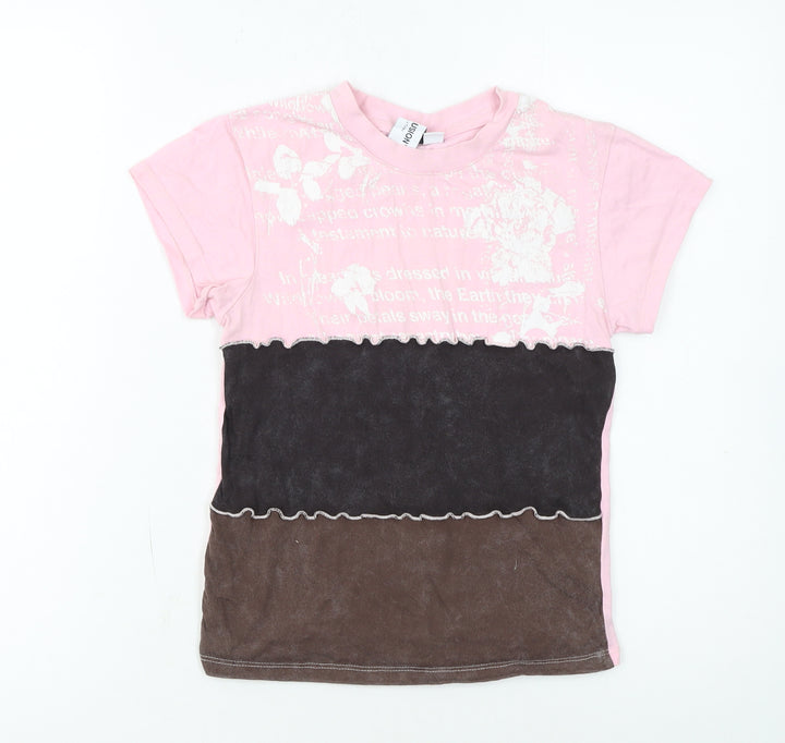 ASOS Design Women's Pink Colourblock Ringer T-Shirt Size 8
