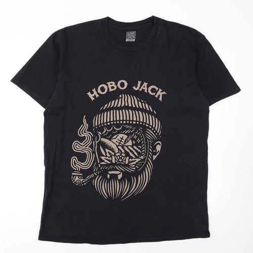 Hobo Jack Men's Black Large Graphic Print T-Shirt