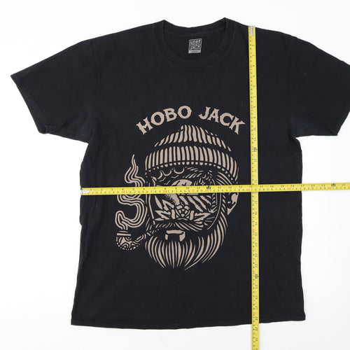 Hobo Jack Men's Black Large Graphic Print T-Shirt