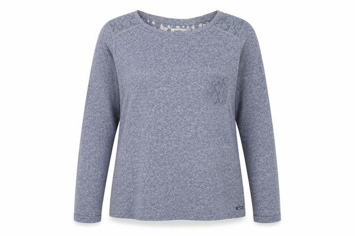 Superdry Womens Blue Lace Shoulder Long Sleeve Jersey T-Shirt XL