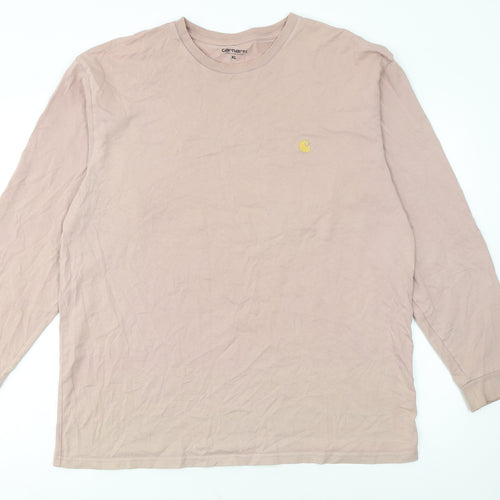 Carhartt WIP Men's Beige Long Sleeve Cotton T-Shirt XL