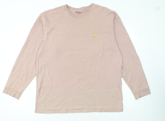 Carhartt WIP Men's Beige Long Sleeve Cotton T-Shirt XL