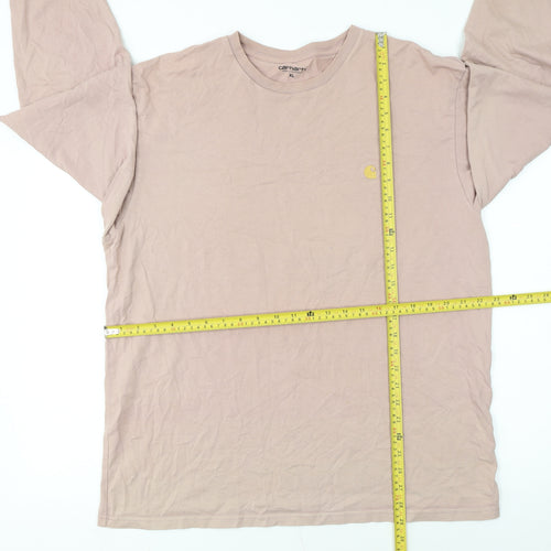 Carhartt WIP Men's Beige Long Sleeve Cotton T-Shirt XL