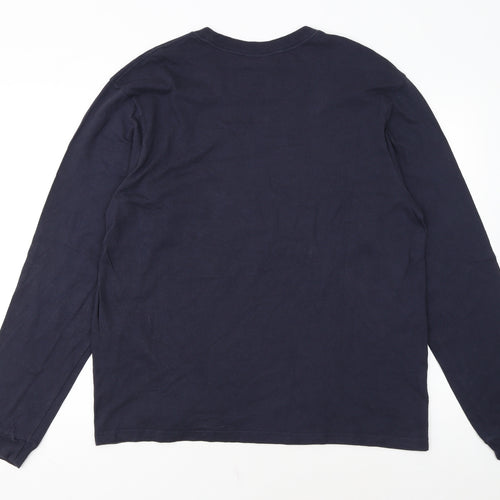 Calvin Klein Men's Navy Long Sleeve Crew Neck Cotton T-Shirt Size L
