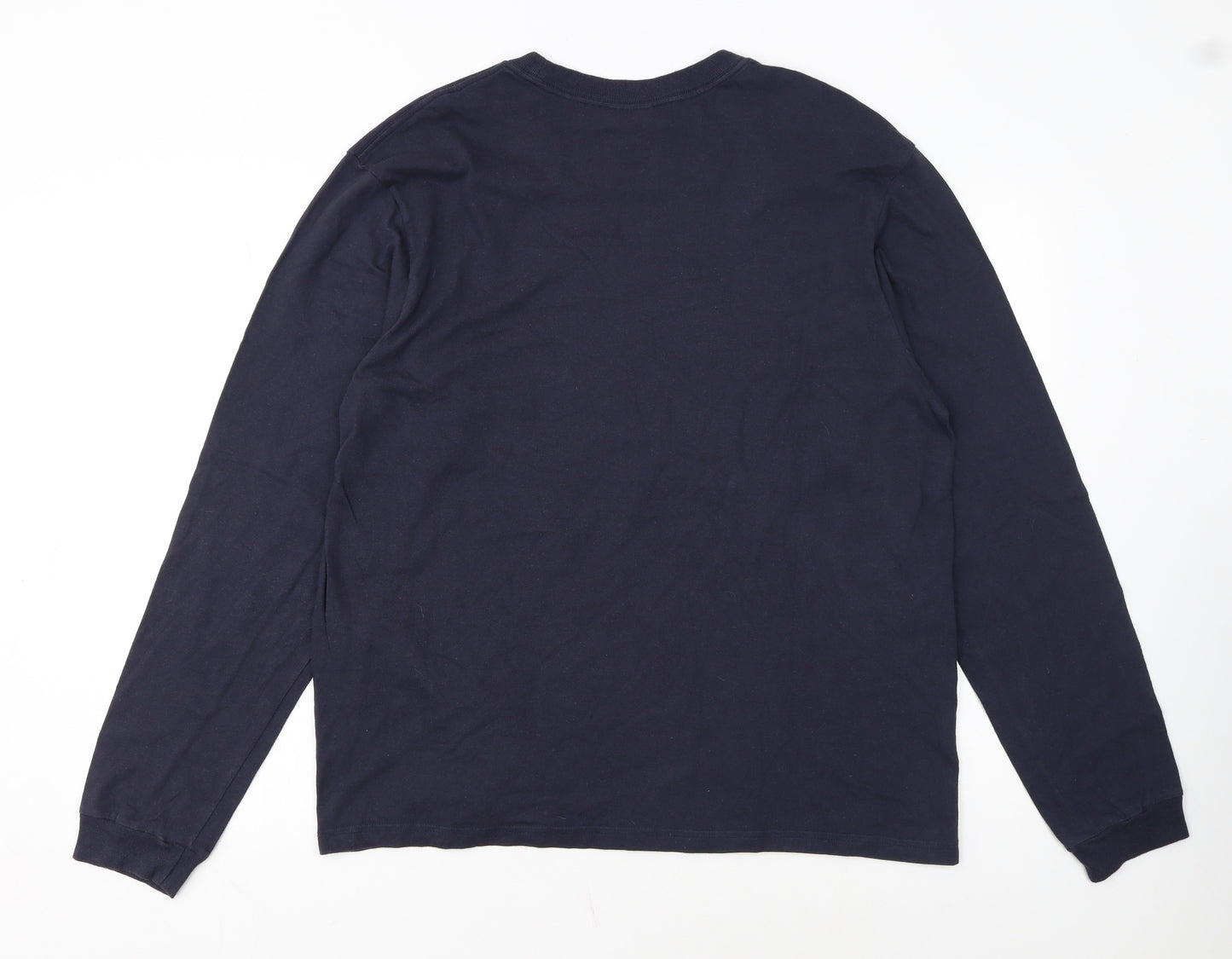 Calvin Klein Men's Navy Long Sleeve Crew Neck Cotton T-Shirt Size L