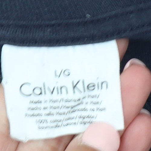 Calvin Klein Men's Navy Long Sleeve Crew Neck Cotton T-Shirt Size L