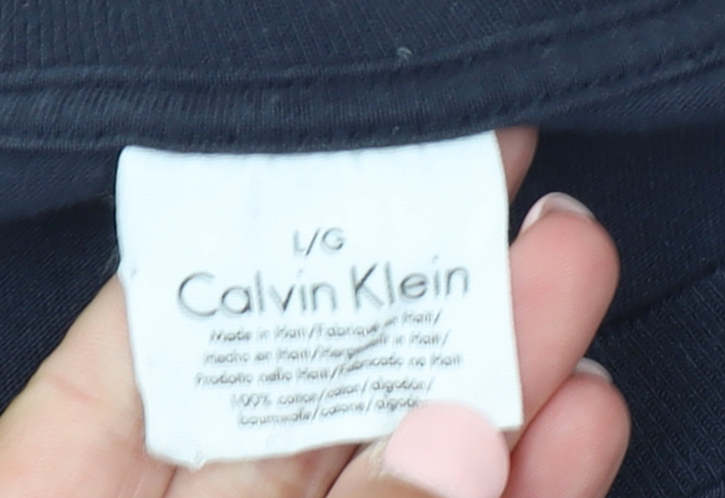 Calvin Klein Men's Navy Long Sleeve Crew Neck Cotton T-Shirt Size L