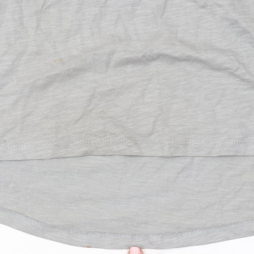 Long Tall Sally Women Grey 3/4 Sleeve Cotton Tunic Blouse Size 20