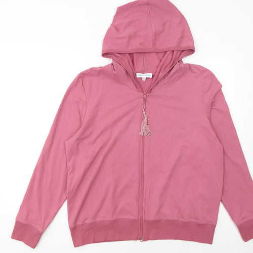Gray & Osbourn Women Pink Full Zip Hoodie Size 20 Cotton Blend