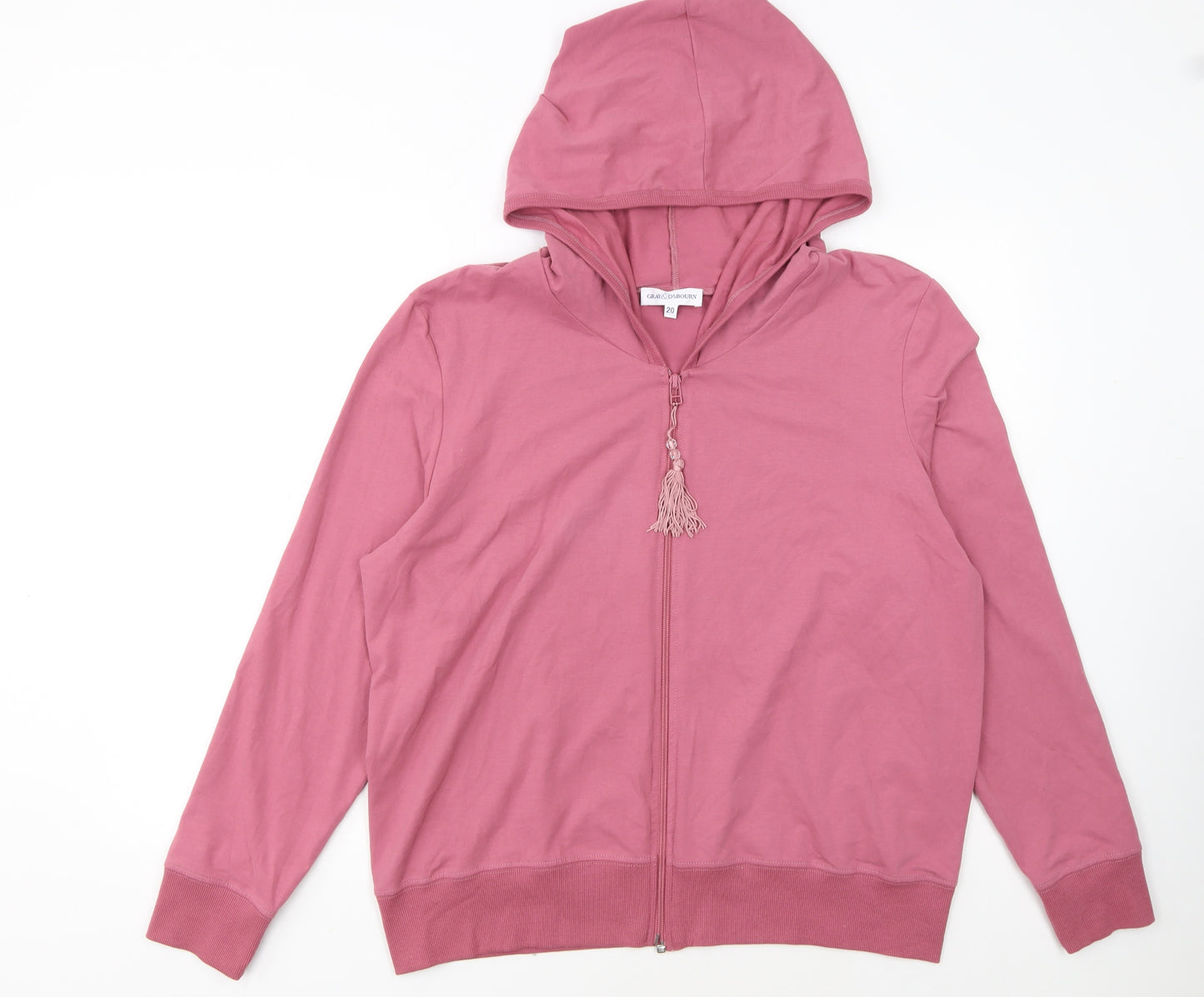 Gray & Osbourn Women Pink Full Zip Hoodie Size 20 Cotton Blend