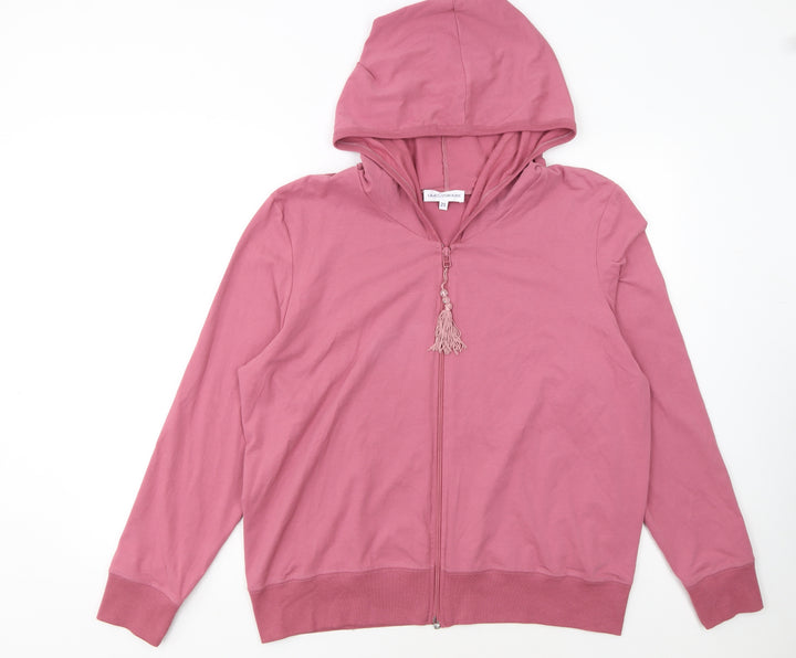 Gray & Osbourn Women Pink Full Zip Hoodie Size 20 Cotton Blend