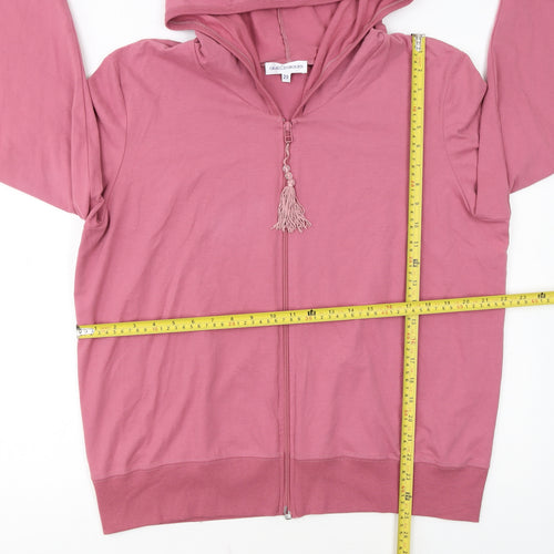 Gray & Osbourn Women Pink Full Zip Hoodie Size 20 Cotton Blend