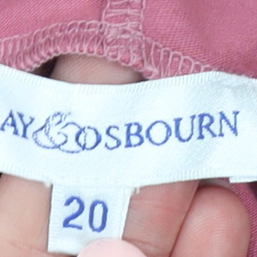 Gray & Osbourn Women Pink Full Zip Hoodie Size 20 Cotton Blend