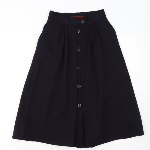 Stirling Cooper Women’s Black Wool A-Line Midi Skirt Size S Vintage