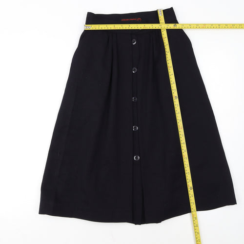 Stirling Cooper Women’s Black Wool A-Line Midi Skirt Size S Vintage