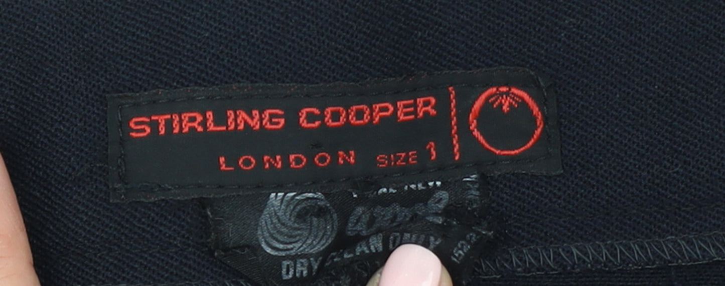 Stirling Cooper Women’s Black Wool A-Line Midi Skirt Size S Vintage