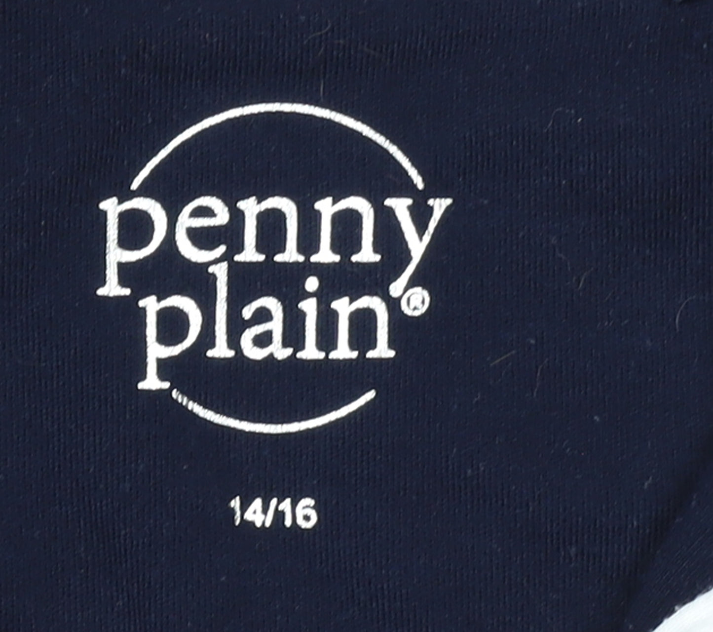 Penny Plain Womens Navy Stripe Long Sleeve Button Henley Sweatshirt Size 14/16