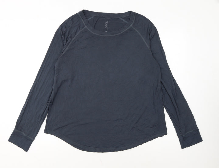 Boody Womens Blue Long Sleeve Basic Bamboo Jersey Top Size L