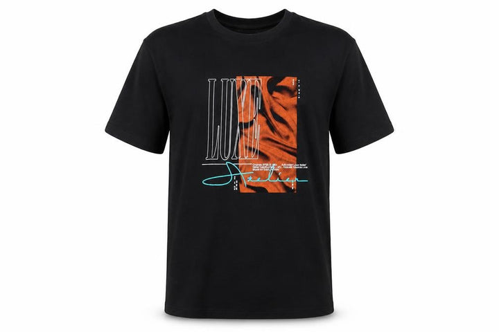 Topman Men's Black Graphic Luxe Crew Neck T-Shirt Size XS