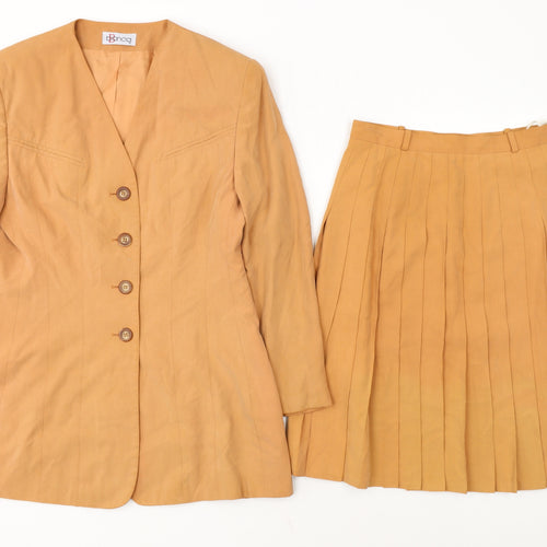 Bianca Women Beige Skirt Suit Set Size 8 Classic Two-Piece