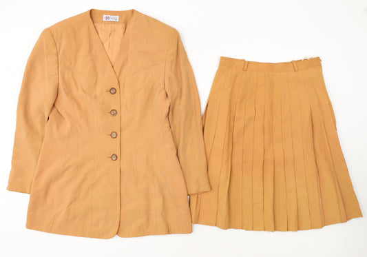 Bianca Women Beige Skirt Suit Set Size 8 Classic Two-Piece
