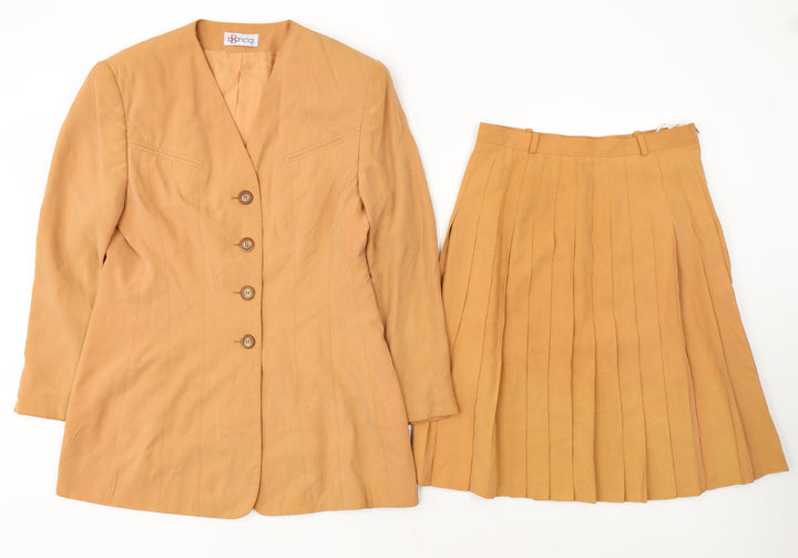 Bianca Women Beige Skirt Suit Set Size 8 Classic Two-Piece