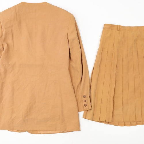 Bianca Women Beige Skirt Suit Set Size 8 Classic Two-Piece