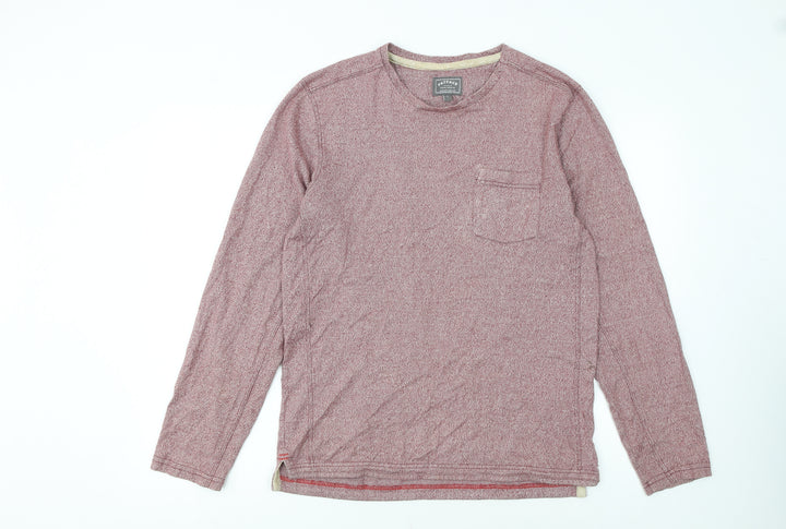 FatFace Men’s Red Long Sleeve Crew Neck Cotton T-Shirt Size S