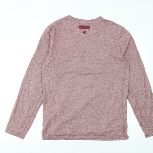 FatFace Men’s Red Long Sleeve Crew Neck Cotton T-Shirt Size S