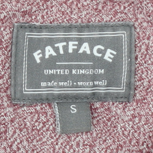 FatFace Men’s Red Long Sleeve Crew Neck Cotton T-Shirt Size S