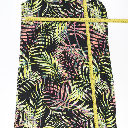 Good Womens Multicoloured Size 10 Tropical V-Neck Sleeveless Tank Dress
