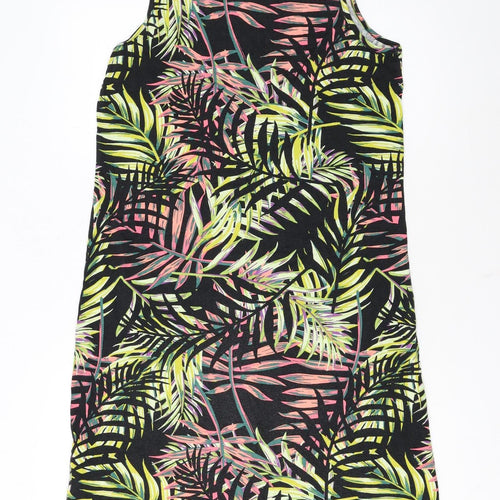 Good Womens Multicoloured Size 10 Tropical V-Neck Sleeveless Tank Dress