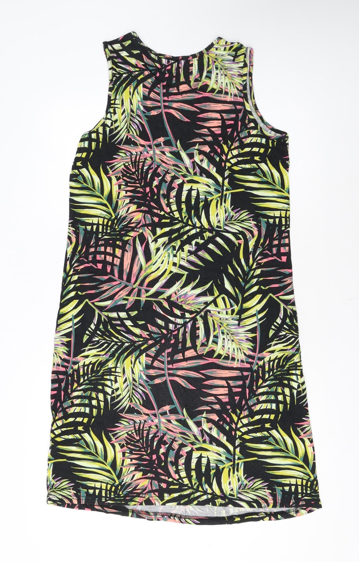 Good Womens Multicoloured Size 10 Tropical V-Neck Sleeveless Tank Dress