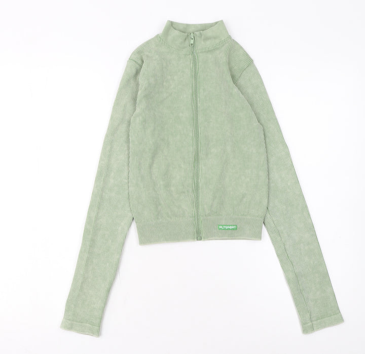PrettyLittleThing Women’s Green Track Jacket Size S Full Zip Activewear
