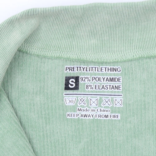 PrettyLittleThing Women’s Green Track Jacket Size S Full Zip Activewear