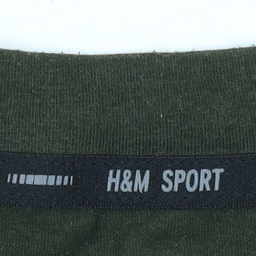 H&M Sport Men's Green Short Sleeve T-Shirt Size S Gym Training