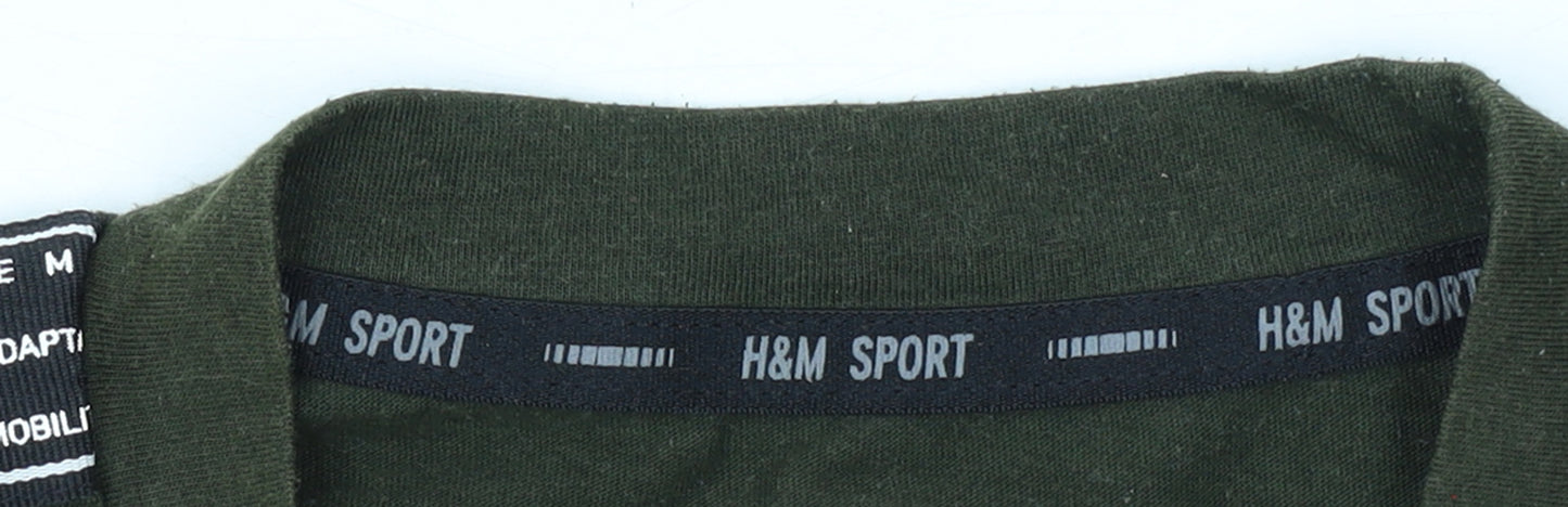 H&M Sport Men's Green Short Sleeve T-Shirt Size S Gym Training