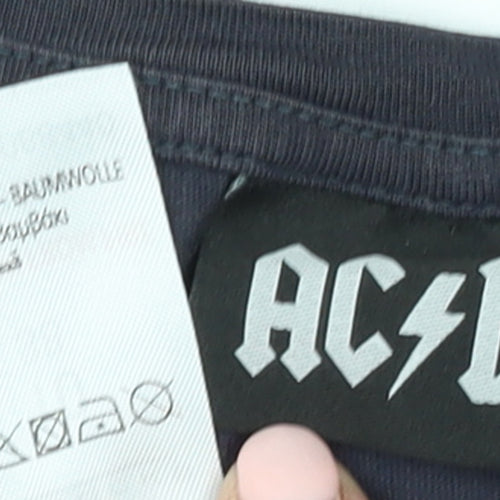 Peacocks Women's Black AC/DC Rock Band Cotton T-Shirt Size 10