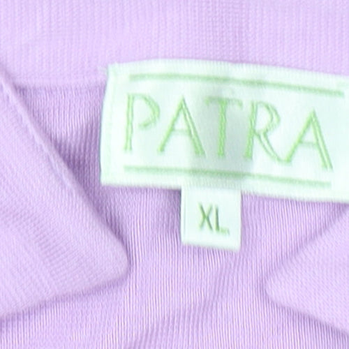 Patra Women’s Purple Bamboo Blend 3/4 Sleeve V-Neck Blouse XL