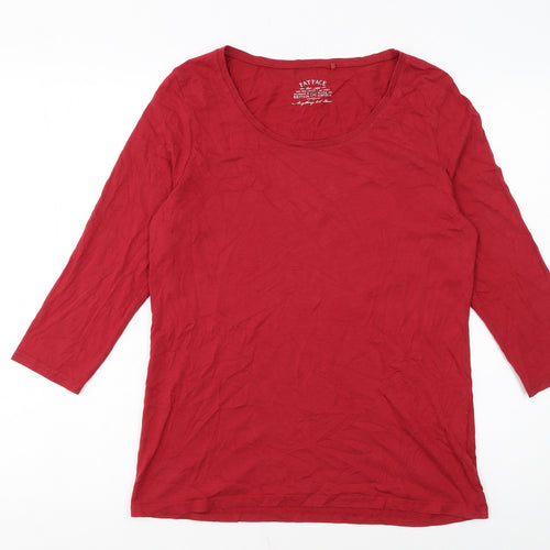 FatFace Women's Red 3/4 Sleeve Basic Jersey T-Shirt Size 14