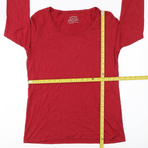 FatFace Women's Red 3/4 Sleeve Basic Jersey T-Shirt Size 14