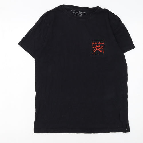Billabong Boys Black Graphic Skull T-Shirt 16 Years 100% Cotton